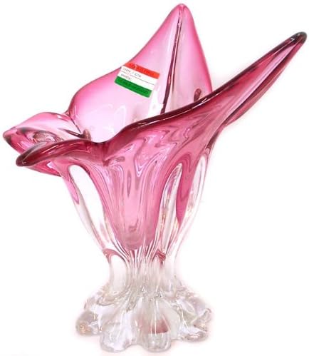 hand blown murano cranberry vase C16