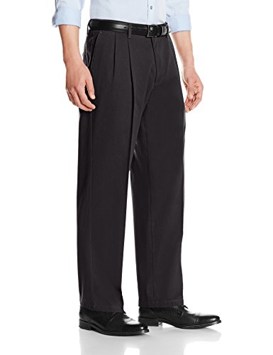 Amazon Essentials Men's Classic-Fit Wrinkle-Resistant Pleated Chino Pant, Washed Black, 40W x 34L - Thumbnail 4