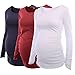 Jinson Pack 3pcs Women's Motherhood Maternity Tunic Tops Mama Flattering Side Ruched