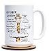 Orphic Nature Funny Mug and Coaster Set - Giraffe Wisdom - Large 15 Ounce Inspirational Giraffe Mug for Birthday and Any Special Occasions. Giraffe and Stand Tall with Friends, Family and Coworkers.