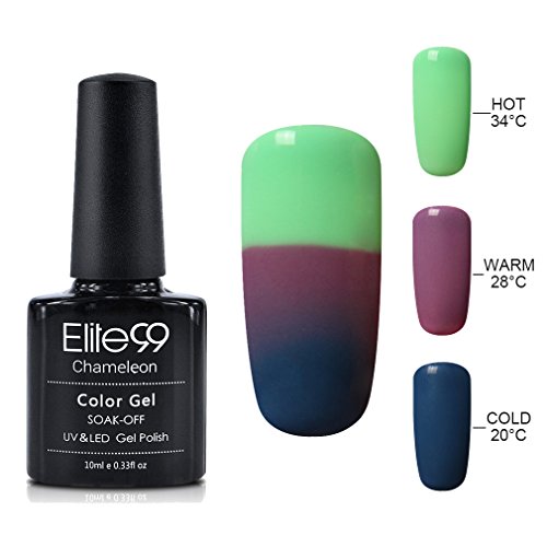 Elite99 Soak Off Gel Nail Polish,UV LED Three-color Thermal Temperature Color Changing Nail Lacquer,Professional Manicure Salon 10ML 4223 Elite99 Soak Off Gel Nail Polish,UV LED Three-color Thermal Temperature Color Changing Nail Lacquer,Professional Manicure Salon 10ML 4223