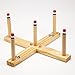 Wooden Ring Toss Game - Vintage X-Shaped Wood Peg Board with 4 Plastic Tossing Rings - Classic Indoor and Outdoor Activities - Carnivals, Barbecues, Parties, and Family Fun
