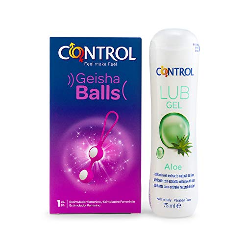 CONTROL-Kit-Geisha-Balls-Lub-Gel-Aloe-75-ml-stimolatore-vaginale-2-palline-per-esercizi-Kegel-rafforza-i-muscoli-vaginali-e-pelvici-gel-lubrificante-con-estratto-naturale-di-Aloe