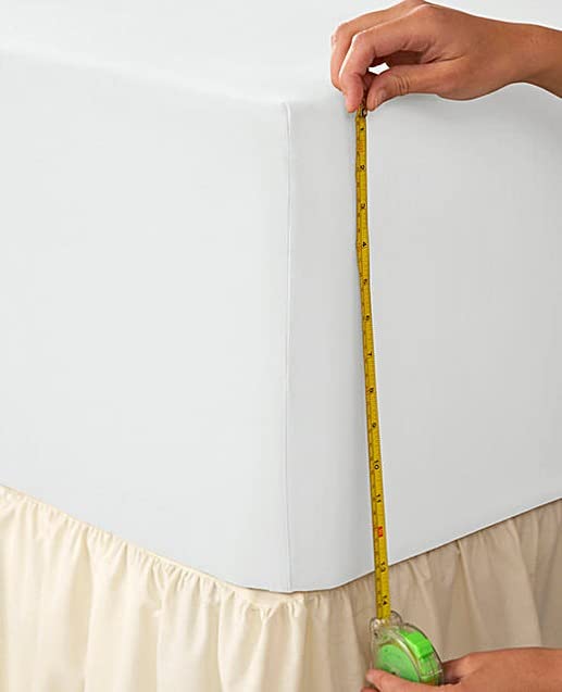 Extra Deep Fitted Sheet 40CM Deep Fully Elasticated 100% Egyptian Cotton 200 Thread Count (White, Single)
