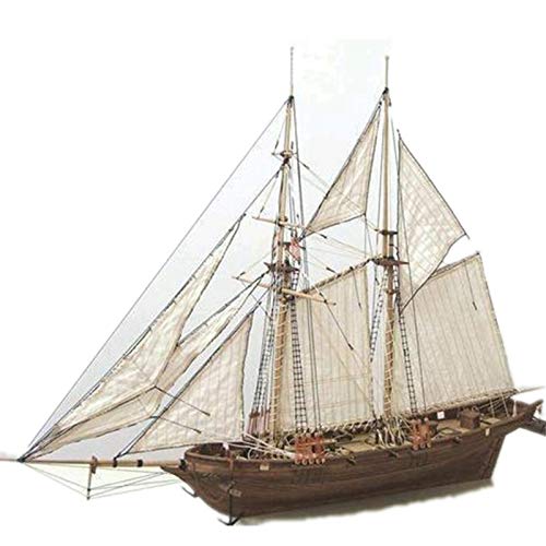 Huachaoxiang Segelboot Modell, Holzschiff Modelle DIY Schiffsmodell Kit Schiffbausatz Segelschiff Modellbausatz Holz… – Bild 4