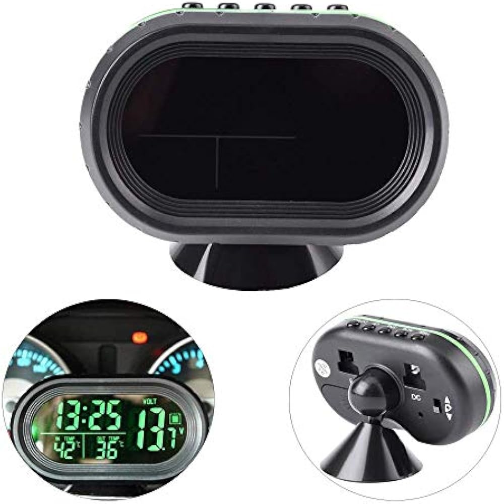 12V Car Auto LCD Digital Clock Multi Voltage Meter Clock Thermometer