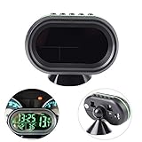 Yosoo Multi-functional 12V Car Auto LCD Digital Clock Thermometer Temperature Voltage Meter Monitor (Green)