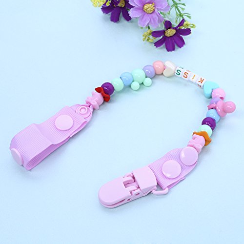 image for JD Million shop Baby Pacifier Clip Nipples Hand Made Letter and Beads 