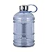 Geo Sports Bottles 1/2 Gallon (64 oz) BPA Free Reusable Leakproof Wide Mouth Sports Water Jug Bottle with Handle and 48mm Stainless Steel Cap (Natural Blue)