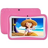 Kids Tablet, 7" Display, Android 7.1 Edition Tablet with 1G+8G, Kids Software iWawa Pre-Installed (Pink Kid-Proof Case)