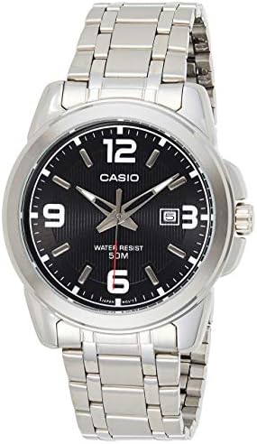 Casio Enticer Analog Black Dial Men's Watch MTP-1314D-1A, Silver