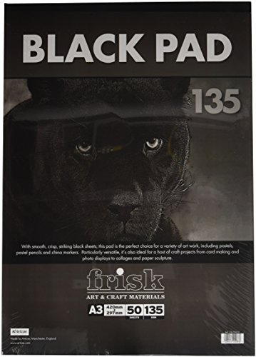 Frisk 135 g A3 Paper Pad, Pack of 50 Sheets, Black