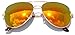 OWL Aviator Sunglasses Vintage Gold Metal Frame Assorted Mirror Lenses (4 PACK)