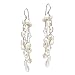 Striking Waterfall Cultured Freshwater White Pearl .925 Sterling Silver Dangle Earrings