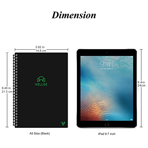 Reusable Smart Erasable Notebook, Heat Wet Erase, Waterproof, Wirebound