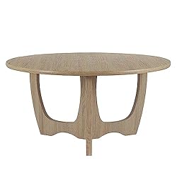 FINECASA Wooden Curved Leg Round Coffee