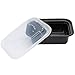 Green Direct Pack of 20 (12 oz) - Disposable Meal Prep and Take out black food containers with lids, Plastic Bento Lunch Box To Go