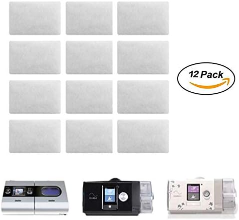 Pack 12 CPAP Filters for ResMed - Premium Moocoo Disposable Universal Replacement CPAP Filter Supplies for ResMed AirSense 10 - ResMed AirCurve 10 - ResMed S9 - AirStart - Series CPAP Machines (12pcs)