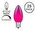 Novelty Lights Ceramic Christmas Replacement Bulbs - Outdoor Individual Bulbs for Events, Holiday Parties, Patios, and More - C7/E12 Candelabra Base, 5 Watt Lights (Purple, 25 Pack)