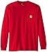 Carhartt Men's Workwear Midweight Jersey Pocket Long-Sleeve T-Shirt K126, Red, 2X-Large