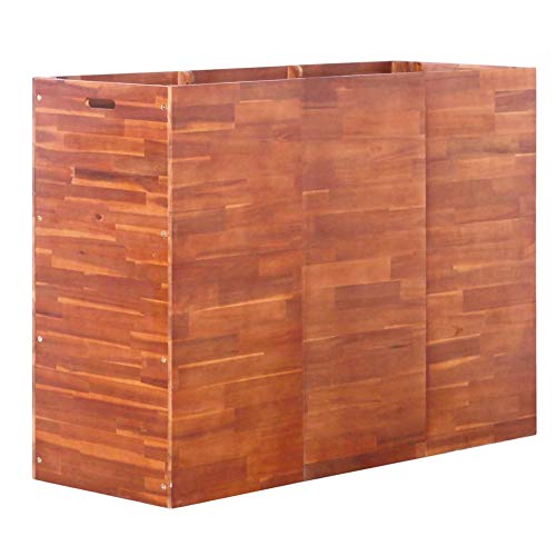 Blumenkasten für den Außenbereich, Akazienholz, Pflanzkübel, Balkonkasten, Akazienholz, rechteckig, robust genug für den…