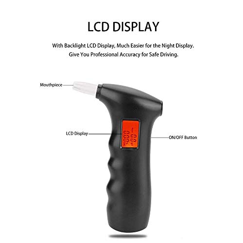 FOLCONROAD Breathalyzers Accurate Sensitive Alcohol Tester Auto Alarm Protable Personal Breathalyzer with Large LCD Display Without Battery
