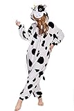 leahum Kigurumi Costume Cosplay Sleepsuit Cartoon Lounge Wear Pajamas Halloween Pajamas (XL, Cow)