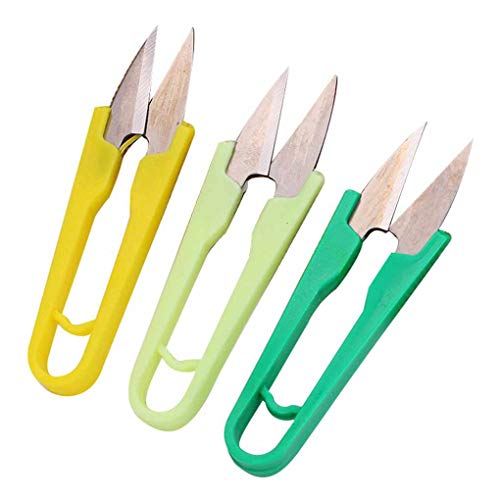 Zerama 6pcs Fabric Clothing Craft Tailor Mini Scissors Sewing Snip Yarn Thread Cutter U Shape Clippers Random Color - Thumbnail 4