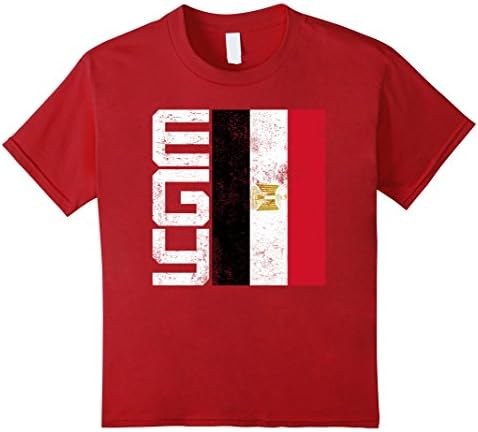 Kids Egypt Flag T-shirt National Team Country Supporter Sport EGY 12 Cranberry