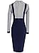 VfEmage Women's Vintage Faux Twinset Striped Wear to Work Stretch Bodycon Dress