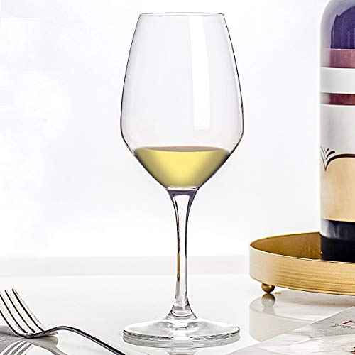 15Ounce Crystal White Wine Glasses Set of 6, Long Stem UltraThin Rim