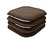 GoodGram 4 Pack Non Slip Ultra Soft Chenille Honeycomb Premium Comfort Memory Foam Chair Pads/Cushions - Assorted Colors (Brown)