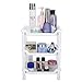 Storage Shelves,Crystalbabey Plastic Storage Shelves 3 Layers Floor Stand Rack Shelf Shower Organizer Kitchen Storage Bathroom Shelves for Home Household Kitchen (White)