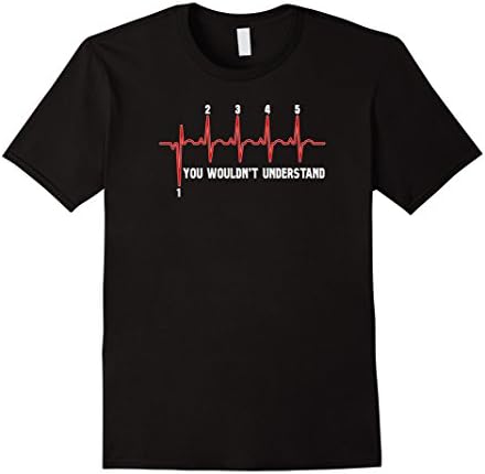 Mens Motorcycle Shirt - Heartbeat Motorcycle Shirt - 1 Down 5 up XL Black