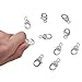 PandaHall Elite 10 Pcs Brass Heart Rhinestone Lobster Claw Clasps Cord End 25x13mm for Jewelry Making Finding Silver