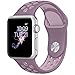 OULUOQI for Apple Watch Band 38mm, Soft Silicone Replacement Band for Apple Watch Series 3, Series 2, Series 1, Sport , Edition, M/L Size ( Violet Dust/Plum Fog )