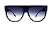 Flat Top Square Aviator Gradient Frame Sunglasses Shadow Ombre . (Black)