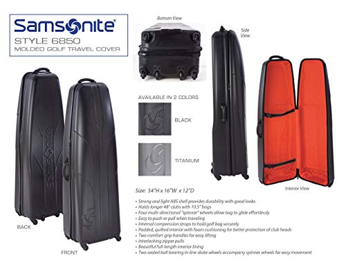 Samsonite Golf Hard-Sided Travel Cover Case, Black (Renewed) - Thumbnail 4