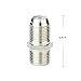 Electop F-Type Female to Female F81 RG6 Barrel RF Coaxial Connector for Cable Extension Nickel Plated(5 Pack)