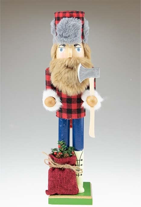 Nutcrackers - Clever Creations Lumberjack 14 Inch Traditional Wooden Nutcracker, Festive Christmas Décor for Shelves and Tables