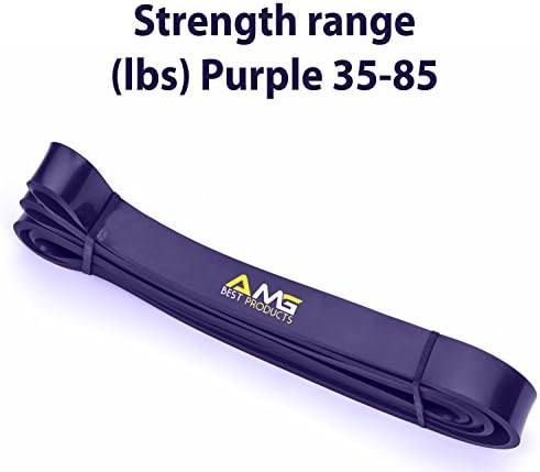 Extra Durable Pull Up Assistance Bands–Top Quality Stretch ExerciseBands With 3 Color/ResistanceVariations –Elastic Training Assist Tubing For Chin-Ups, Stretching&amp; Mobility Work–Gym Purple Single