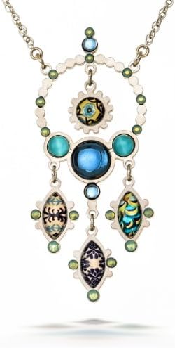 Artazia Turquoise and Earth Toned Azulejo Fashion Necklace N5010