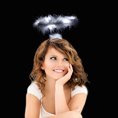 Fun central ac956 led light up angel halo headband - wh…