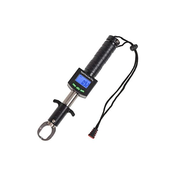 VIAIA LED Digital Fish Gripper Grabber Angelzange Edelstahl Clip Fischhalter mit Waagen Lineal 25kg / 55lb alicate de…
