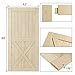 SmartStandard 42in x 84in Sliding Barn Wood Door Pre-Drilled Ready to Assemble, DIY Unfinished Solid Spruce Wood Panelled Slab, Interior Single Door Only, Natural, Single X-Frame (Fit 8FT Rail)