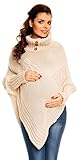 Glamour Empire Womens Warm Knit Poncho Sweater Batwing Cape Top Jumper 312 (Ecru, ONE SIZE US 4/6/8, )