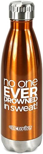 Activiva 17oz Yoga Water Bottle 18/8 Stainless Steel with Cooling Towel by Leak-Proof Double Walled Vacuum Insulated BPA Free - Keeps Drinks Cold for 48 Hours or Hot for 12 Hours(Copper Color)