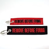 Remove Before Firing Keychain - Black & Red COMBO - 2pcs by Rotary13B1
