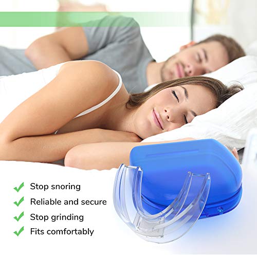 Snore Stopper Mouth Guards for Teeth Grinding, Sleep Aid Custom Fit Night Mouthpiece, Anti Snoring Solution with Case