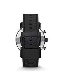 Reloj casual de cuero y acero inoxidable Nate Quartz de Fossil para hombre